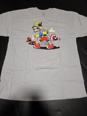 Men's Short Sleeve Graphic Tee - Light Gray with Colorful Print